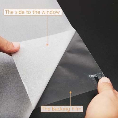 NINETREX Window Privacy Film,Frosted Glass Window Stickers,No Glue Vinyl Static Cling Anti-UV Removable for Home Living Room Bedroom,Crystal 17.5 x 78.7 inches