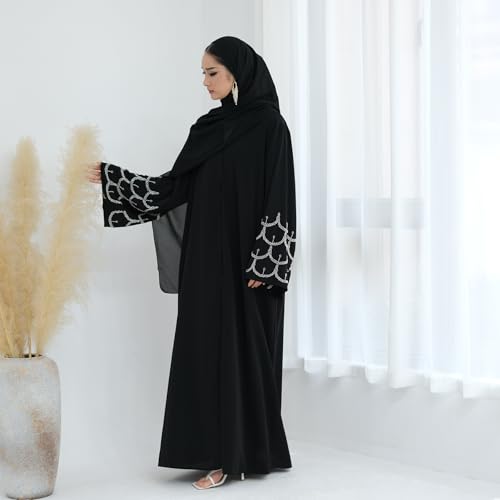 Women Hijab Head Scarf Chiffon Hijabs Lightweight Scarves Crepe Wedding Shawls and Wraps for Evening Dresses - color: Black