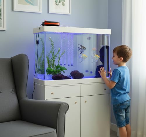 4W/5W/8W Aquarium Corded Electric Air Pump, 96GPH/160GPH/256GPH Dual Outlet & 4-Outlet Oxygen Pump, Ultra Quiet Aquarium Bubbler for Fish and Turtle Tanks up to 300 Gallons - style: 4 Outlets-8W