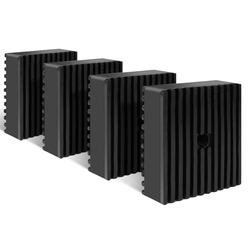 4 Pack Heavy-Duty Anti-Vibration Rubber Pads – Solid 4"x4"x1.2" | Noise Reducing & Slip-Resistant Mat for Air Compressor, Generator, Washer, Dryer, HVAC Units