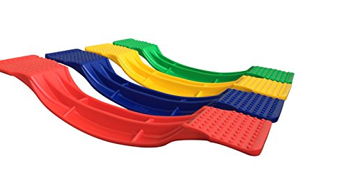bintiva Balance Board Toy for All Ages - Excellent for Duck Walking, Agility, Gross Motor, and Vestibular Training - color: Red
