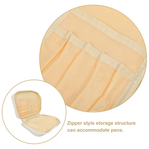 Bible Versatile Storage Carrying Case with Zippered Pocket Beige and Portable Carry Handle, Corduroy Material Bible Pouch with Dedicated Pen Slots for Temple Scriptures