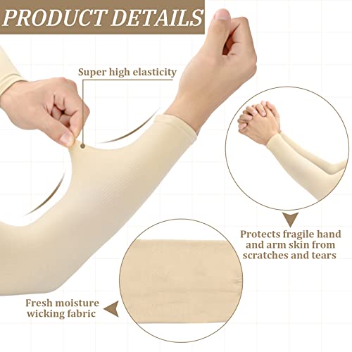 Janmercy 8 Pairs Arm Sleeves Thin Skin Protectors - color: Beige