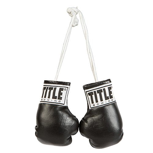 TITLE Boxing 3.5” Mini Boxing Gloves: Keyrings, Mini Boxing Gloves, Boxing Novelty Items, Boxing Gear - color: Black