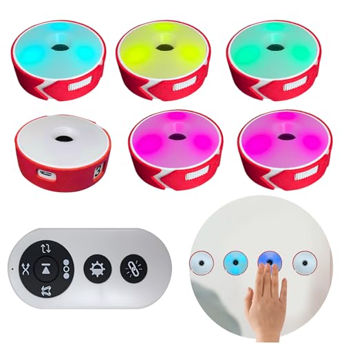 Agility Training Lights, Reaction Training Light of 6PCS Sport Agility Light USB Charging, Last 10 Hours, 10cm Height Sensing Distance, 4 Light Color, 4 Mode, 270 Degree Viewable Angle