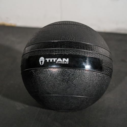 Titan Fitness Rubber Slam Ball, Dead Weight Ball Absorbs Impact, Minimal Bounce, Textured Surface for Strength and Conditioning, Cardio Workouts, Full Body Workout - style: 25 LB