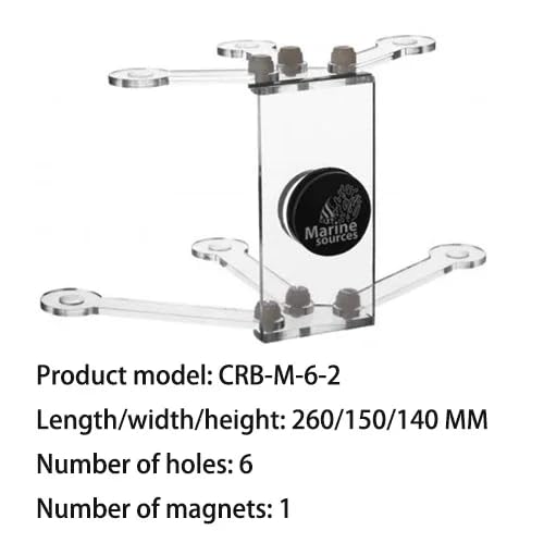 Marine Sources Fish Tank Aquarium Supplies Acrylic Magnetic Coral Frag Rack - for 15mm Glass Thickness (CRB-M-6-2) - size: CRB-M-6-2