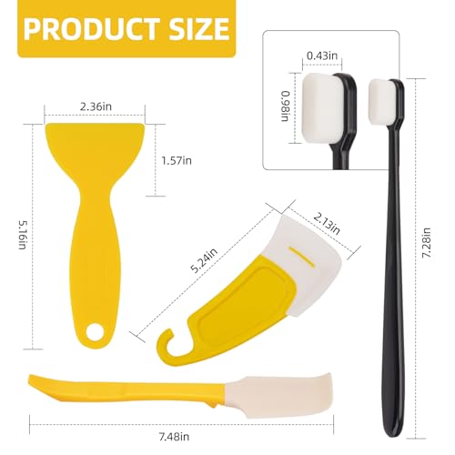 YIBECO 8pcs UV Resin 3D Printer Must-Have Tools | Scrapers,Silicone Spatulas,Brushes for Resin Transfer Cleaning and Protection Release FEP Film Vat Tank (8PCS) - size: 8PCS