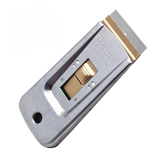 Razor Blade Scraper Tools (Set of 1), Window Scraper, Glass Cooktop Scraper & Paint Scraper, Car Decal, Sticker and Glue Remover Razor Holder with 5 Replaceable Single Edge Blades