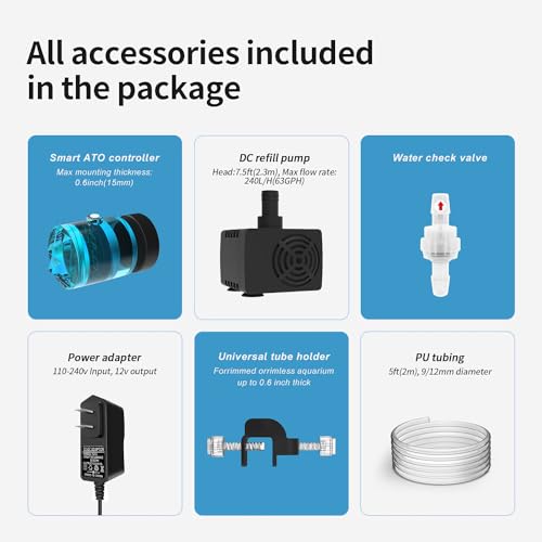 MagTool Auto Top Off System for Saltwater Aquarium, ATO Aquarium Auto Top Off with Dual Optical Sensor for Reef & Fresh Tanks -Blue | Automatic water level control for reef, saltwater and freshwater tanks with dual optical sensors for accurate top-off. -