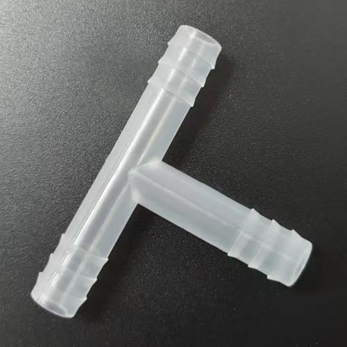 3 Way Tee Connector Equal Barbed T-Fitting 3 Way Hose Barb Adapter for Laboratory Biochemical Analytical Instruments Food Machinery Aquarium Equipment 100pc/pk (8.5mm 11/32'' 8T) - size: 8.5mm 11/32'' 8T