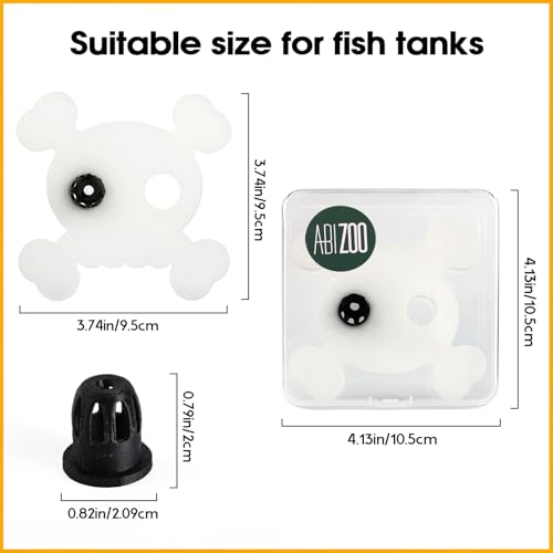 Abizoo Halloween Aquarium Floating Plant Corral, Fish Feeding Ring Plastic White Skull Shape for Aquarium Feeding Ring Decor, Keep Tank Clean No-Suction Cup for Betta Fish, Goldfish Small Fish