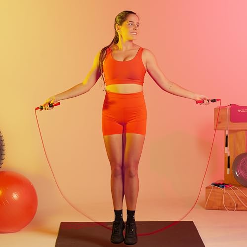 Elite Jumps Freestyle PVC Jump Rope Bundle - Premium Quality Adult Jump Ropes for Fitness - Lightweight Cardio Skipping Jump Rope for Exercise and Training - Unbreakable Grip Tape Handles - color: Red