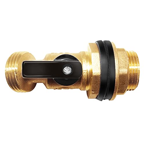Joywayus Brass Water Container/Rain Barrel Spigot 3/4" Threaded | Quarter Turn Ball Valve, Bulkhead Fitting, Garden Hose Thread Connection - style: Style 1