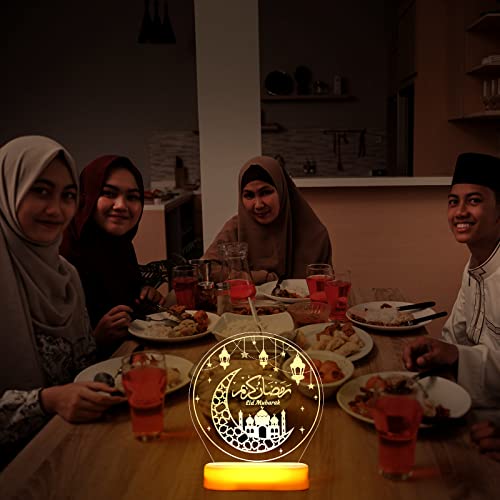 Honoson Ramadan LED Night Lamp Star Moon Eid Mubarak Table Decor Gift