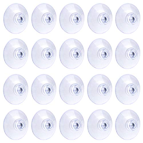 Pawfly 20 Pack Clear Suction Cups 1.2 Inch PVC Plastic Sucker Without Hooks for Home Decoration and Organization - style: 1.2 in 20pcs