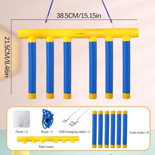 Reflex Drop Sticks Challenge Game, Hand Eye Coordination Training Toy, Reaction Time Training, Hand Speed Challenge Games, Adjustable Speed Catching Sticks Game (A) - color: Yellow