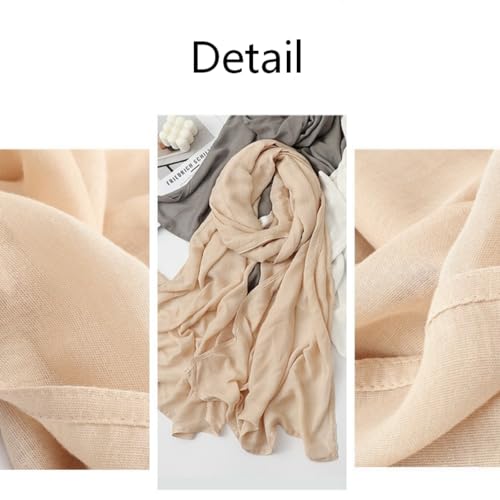 3PC Premium Modal Lightweight Hijab, Fashion Soft Head Scarf Shawl Wraps for Muslim Women Daily Wear - color: Series 1-black/Beige/Taupe