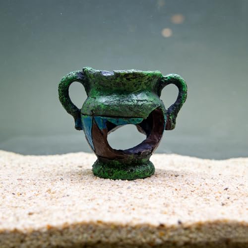 Fish Tank Decorations, Resin Aquarium Ornaments, Pottery Jar Shaped Fish Tank Accessories, Brown Fish Cave Hideout for Betta Shrimp Spawning & Playing (4 inch, Single Pottery Jar Shape)