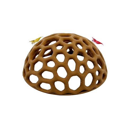 Large Shrimp Dome Hide – Aquarium Cherry Shrimp Hideout Large Cherry Shrimp Cave Shelter (Light Brown) - color: Light Brown