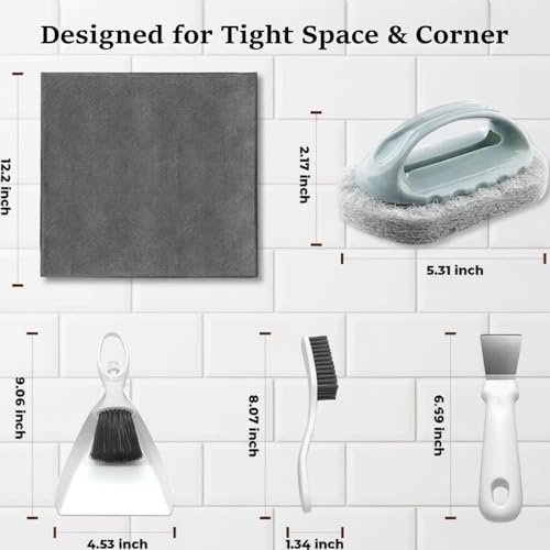 Bearded Dragon Tank Cleaning Kit, Reptile Enclosure Cleaning Set with Mini Dustpan, Brush, Scraper & Cleaning Cloth, Small Reptile Cleaning Accessories for Lizard, Gecko, Hedgehog Glass Terrarium