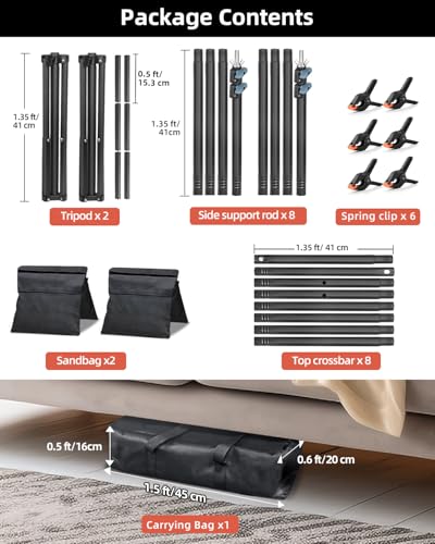 Hemmotop Adjustable Backdrop Stand 10x8.5ft Heavy Duty - size: 10x8.5ft