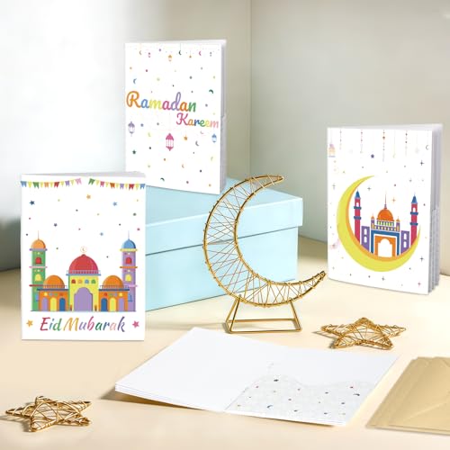 4 Sets Eid Gift Card Book, Eid Mubarak Money Holder Cards with Envelopes, Islamic Holiday Ramadan Kareem Gift Card Booklet Organizer for Family, Friends - color: Eid.Book