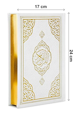 ihvan online, Holy Quran Arabic Only, Thermo Leather Hardcover, Easy-to-Read Script, QR Code Audio Support, Islamic Gift for Ramadan, Eid, Hajj & Umrah, White, 6.7'' X 9.5'' - color: Arabic Only-white