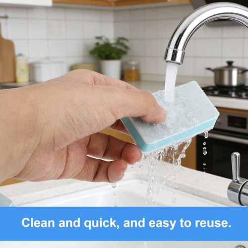 Penitue 4pcs Double-Sided Fish Tank Cleaning Brushes, Aquarium Sponge Brush Fish Tank Scrubber Cleaner Palm-Sized Cleaning Tool for Aquarium Glass Home Kitchen