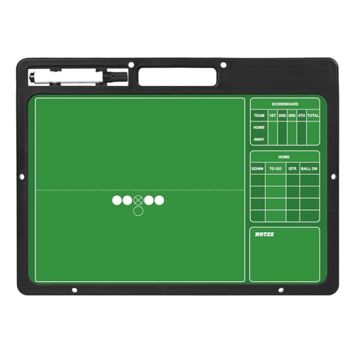 Football Dry Erase Board for Coaches 16.5×12.5, Double Sided Handheld Foldable Tactics Clipboard with Dry Erase Marker and Eraser, Portable Football Coaching Board Perfect Coach Gifts