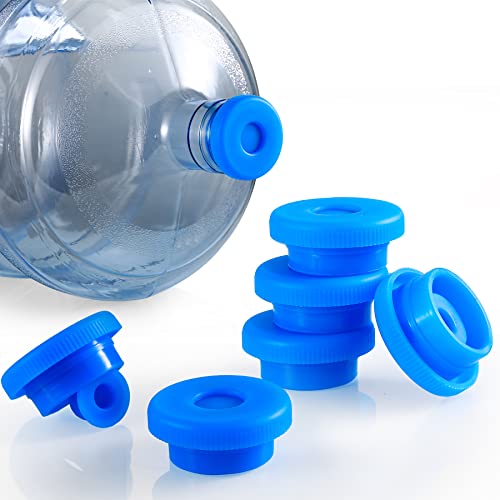 3 & 5 Gallon Water Jug Cap Reusable, Non-Spilling 55mm Water Bottle Dispenser Caps, Silicone 5 Gal Jug Replacement Caps Lids Anti Splash (Ocean Blue, 6 Pack) - color: Ocean Blue, size: 6 Pack