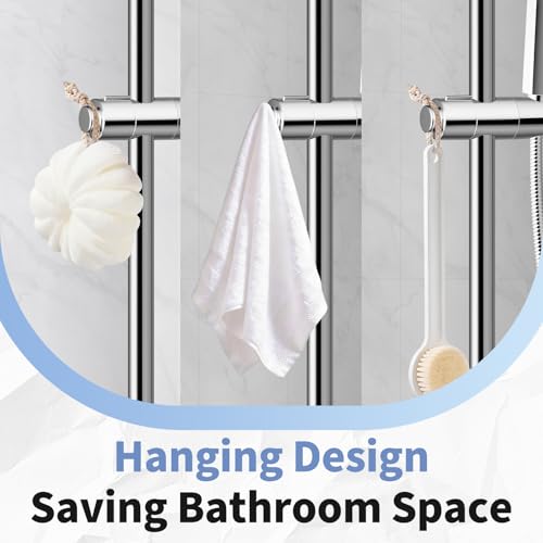 OFFO Shower Head Holder, Adjustable 0.75-1 inch Hand Held Shower Head Holder for Slide Bar, 45 Degree Rotation Shower Sprayer Holder with Hanging Design, Chrome - style: Chrome with Hanging Design