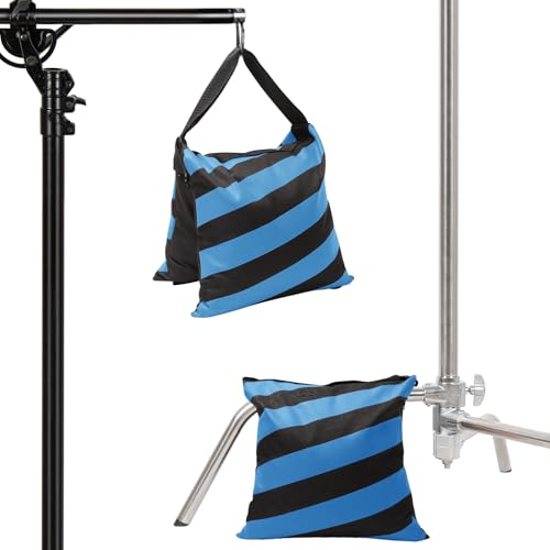4 Packs Blue Sandbag Weight Bags for Light Photography Video Equipment | Heavy Duty Saddlebags for Backdrop Stand, Photo Tripod, Canopy, Pop up Tent, Umbrella Base, Fishing Chair, Picnic Table - color: Blue