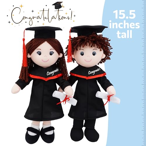 June Garden Snuggle Cuties 15" Graduation Gifts - Soft Plush Dolls with Cap and Gown - Gifts for Preschool and Kindergarten Graduation Day - Boy M - color: Graduation Boy, size: Medium