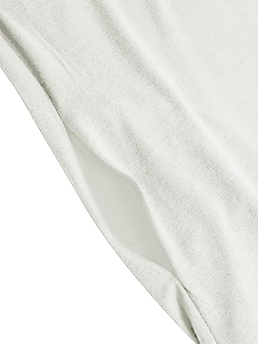 WSPLYSPJY Women High Neck Abaya Muslim Dress Solid Color Prayer Robe - color: White, size: Medium