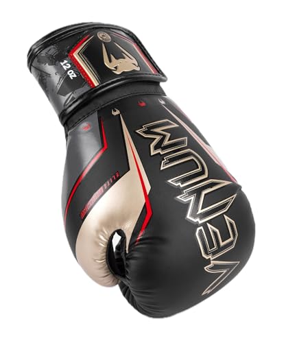 Venum Elite Evo Boxhandschuhe - color: Black/Gold/Red, size: 12 oz