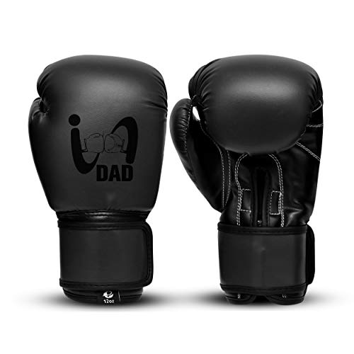 Ultimate - I Boxing Dad - Kids Boxing Gloves MMA Boxing Muay Thai Bag Work - color: Black, size: 6 Oz