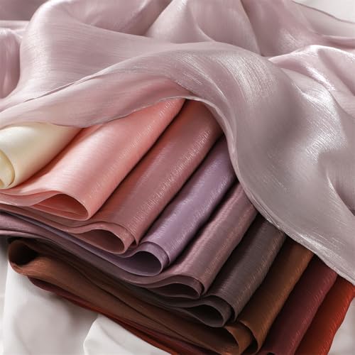 Premium Hijab Head Scarf for Women Lightweight Shimmer Hijab Head Wrap Scarves Crepe Satin Scarf Shawl Wrap - color: Dusty Purple