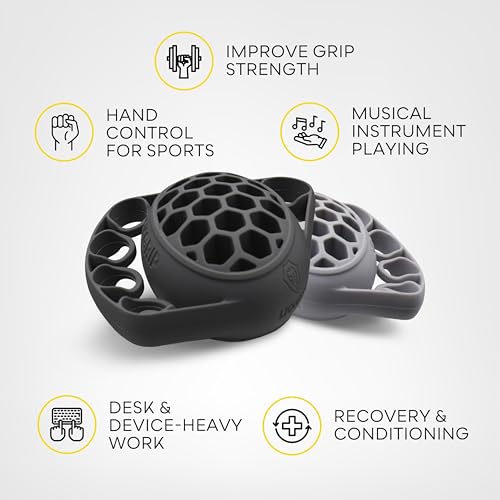 LIONTEK TEKGRIP Hand Grip Strengthener & Finger Exerciser, Dual-Action Grip and Extension Trainer with 3 Progressive Resistance Levels
