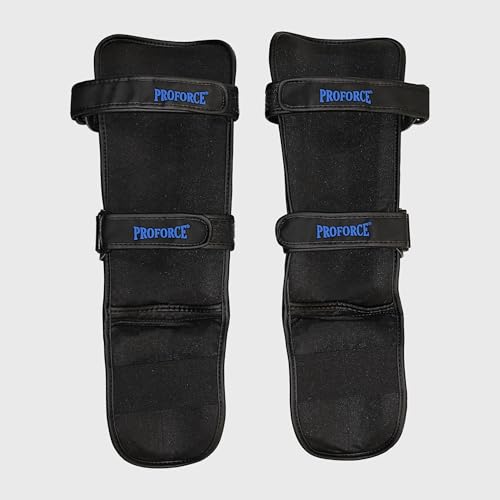 ProForce Martial Arts Combat Tactical Shin & Instep Guard - color: Black/Blue, size: X-Large