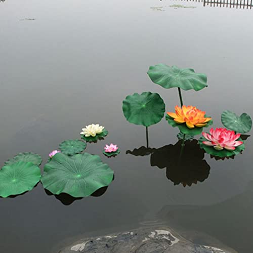 DOITOOL Artificial Lotus Leaves 15.7 Inch Floating Foam Pads Fishpond Aquarium Pool Decoration Realistic Water Lily Pads for Garden Patio Party Display Set of 3 - size: 40X40CM
