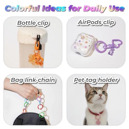 90PCS Keychain Clasp Set - 10 Colors Spring O Rings, Lobster Claw Clasps and Heart Clasps for DIY Keychains, Bag Charms, Crafts, Gifts & Classroom Supplies - color: 10 colors-90pcs