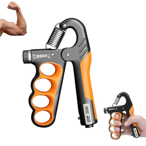 Adjustable Grip Strength Trainer Hand Gripper for Grip Strength, Forearm & Wrist Strengthener, Hand Exerciser for Strength Training & Therapy 11-220Lbs(5-100KG) | Orange