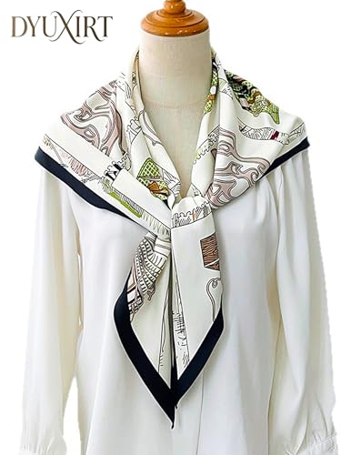 Triangle Shawls Scarf Head Hair Neck For Women Scarves Fashion Silk Feeling Lady Lightweight 51 * 23.6inch - color: K17-white Checkered Pattern Tool(51*23.6inch)
