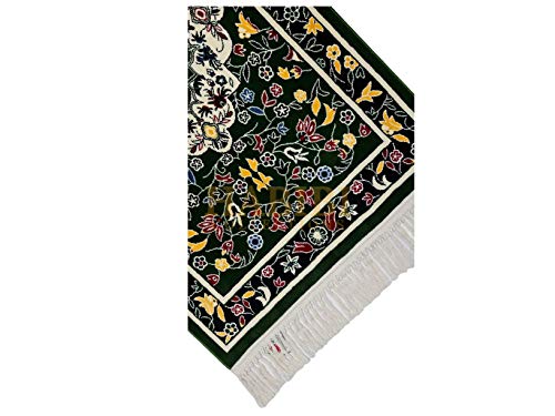 Thick Floral Rawda Beautiful Prayer/Wall Mat Janamaz Musallah Rug-1100-1300g