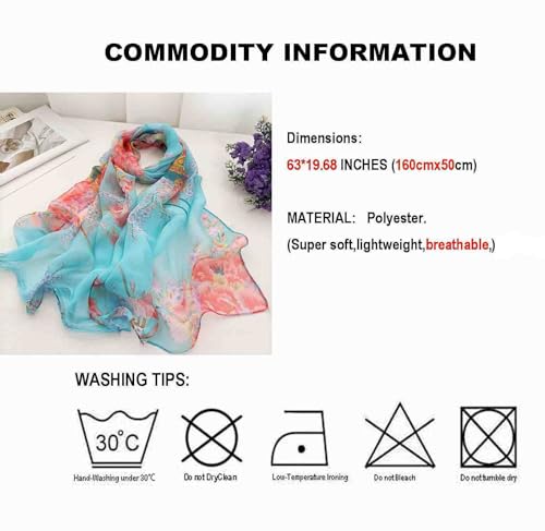 Acotavie Scarfs for Women Lightweight Fashion Scarves Print Floral Pattern Scarf Shawl Wraps - color: A12