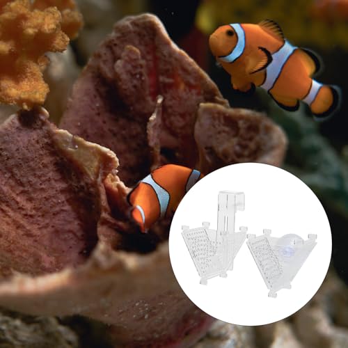 Homoyoyo 2pcs Acrylic Fish Tank Feeding Cups with Suction Cups and Hooks, Portable Aquarium Worm Feeders for Chilled Bloodworms and Live Bait, Fish Food Holders for Aquarium Accessories