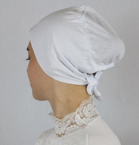 Modefa Islamic Women's Non-Slip Cotton Hijab Bonnet Cap Underscarf - color: White