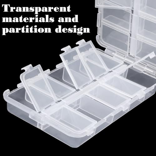 20 Compartments Tackle Boxes Plastic Box Storage Organizer Clear Fishing Storage Box Waterproof Parts Organizer with Adjustable Dividers for Lure Container Craft Beads Jewelry