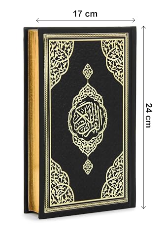 ihvan online, Holy Quran Arabic Only, Thermo Leather Hardcover, Easy-to-Read Script, QR Code Audio Support, Islamic Gift for Ramadan, Eid, Hajj & Umrah, Black, 6.7'' X 9.5'' - color: Arabic Only-black